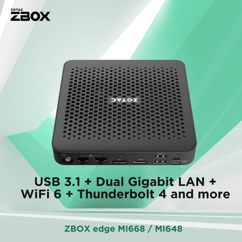 ZBOX edge MI648: Low-profile Mini PC for more connectivity. Learn