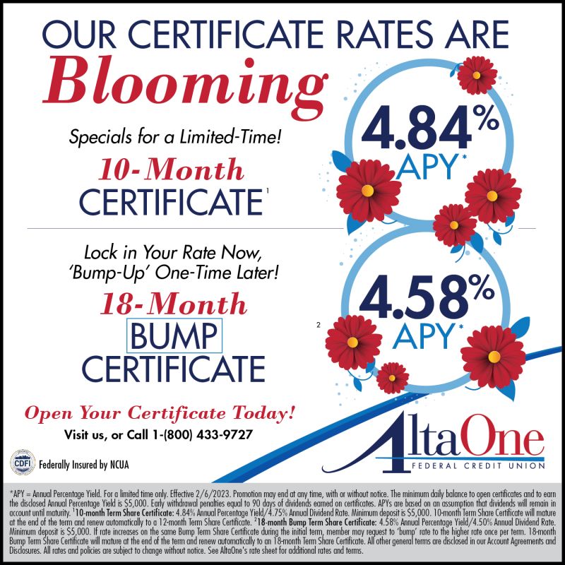 AltaOne Federal Credit Union on LinkedIn: Our Certificate Rates are AltaOne Federal Credit Union on LinkedIn: Our Certificate Rates are