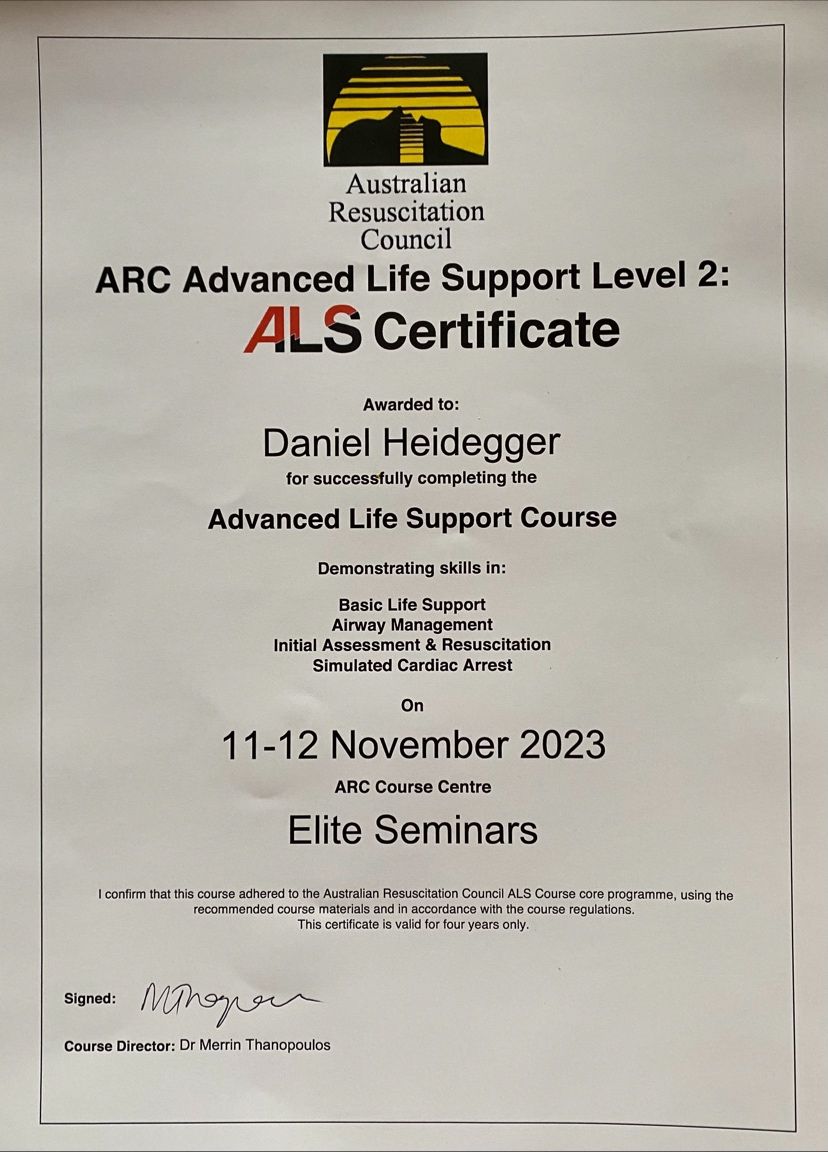 Daniel Heidegger on LinkedIn: Just completed my Advanced Life Support Daniel Heidegger on LinkedIn: Just completed my Advanced Life Support