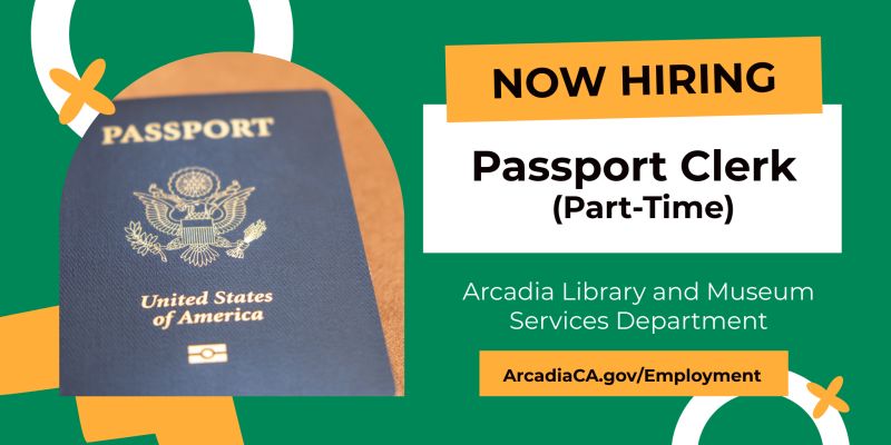 City of Arcadia on LinkedIn: Passport Clerk (Part Time) City of Arcadia on LinkedIn: Passport Clerk (Part Time)