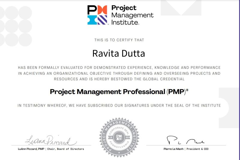 Ravita Dutta on LinkedIn: #pmp 68 comments Ravita Dutta on LinkedIn: #pmp 68 comments