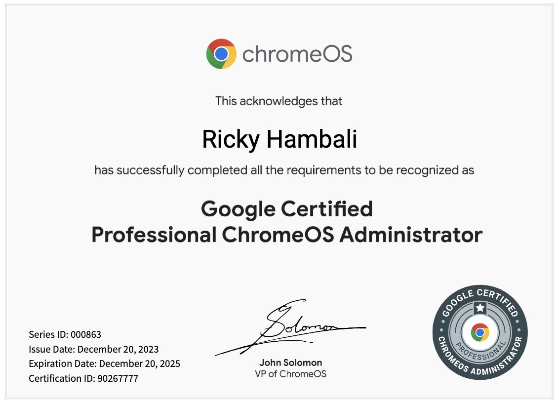 Ricky Andrianto Hambali on LinkedIn: Just finished my ChromeOS Ricky Andrianto Hambali on LinkedIn: Just finished my ChromeOS