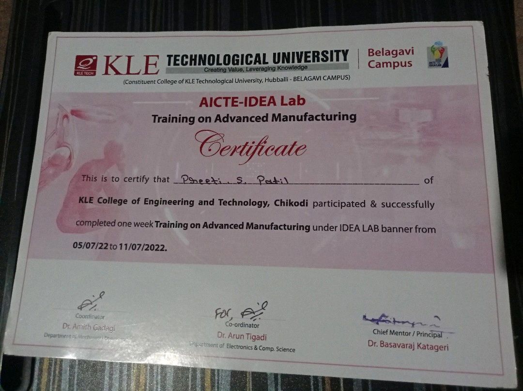 Preeti Patil on LinkedIn: AICTE IDEA Lab training on advanced Preeti Patil on LinkedIn: AICTE IDEA Lab training on advanced