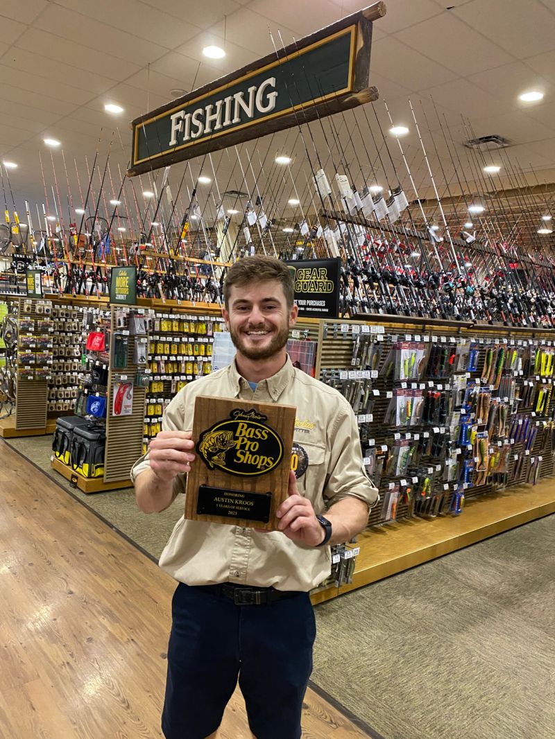 Celebrating 5 years of fishing at Bass Pro Shops, Austin Kroos posted on  the topic
