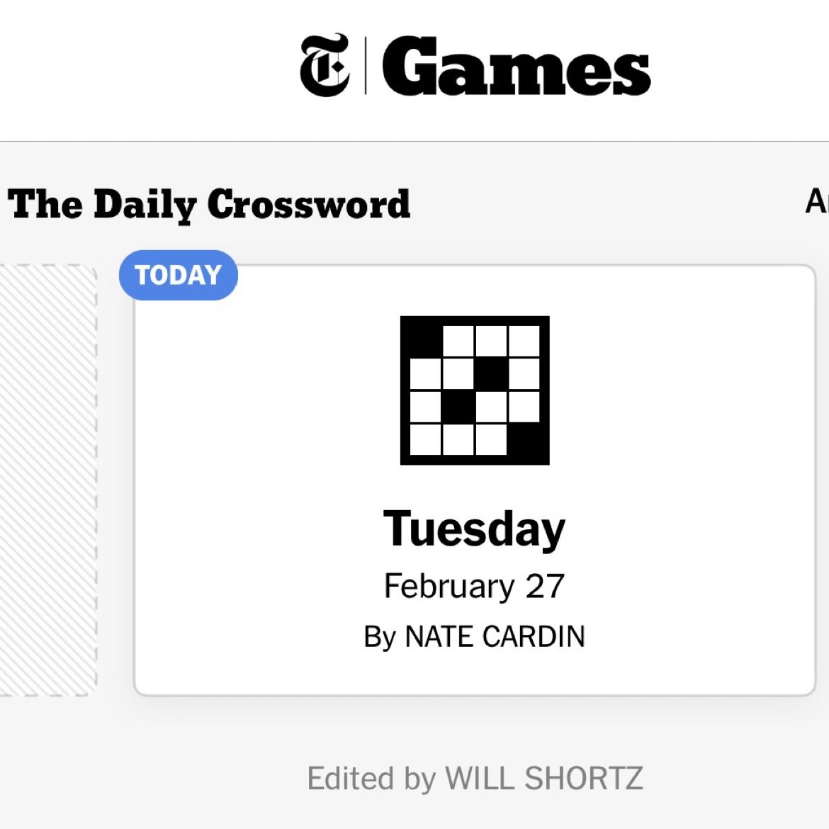 Nate Cardin on LinkedIn: #crossword #nytimes Nate Cardin on LinkedIn: #crossword #nytimes