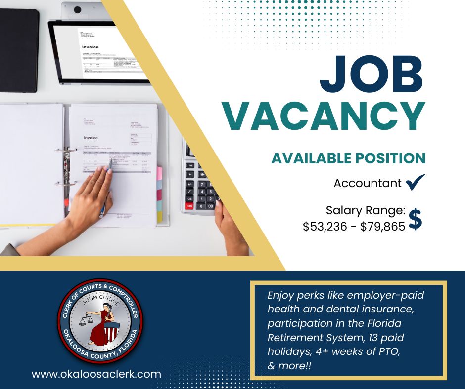 Okaloosa County Clerk of Circuit Court Comptroller on LinkedIn: We Okaloosa County Clerk of Circuit Court Comptroller on LinkedIn: We