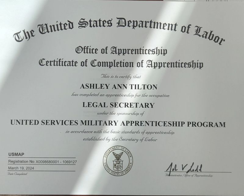 Ashley Tilton PhD on LinkedIn: Just completed my Legal Secretary Ashley Tilton PhD on LinkedIn: Just completed my Legal Secretary