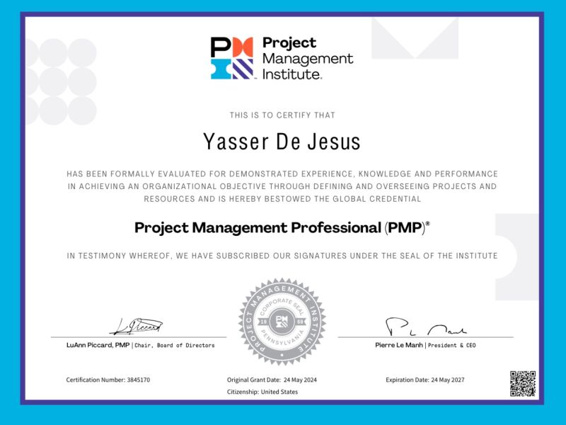 Yasser De Jesus MS EIT PMP CCM CFM ENV SP on LinkedIn: I m happy Yasser De Jesus MS EIT PMP CCM CFM ENV SP on LinkedIn: I m happy