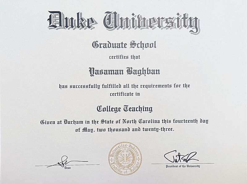 Yasaman Baghban on LinkedIn: Certificate in College Teaching Yasaman Baghban on LinkedIn: Certificate in College Teaching