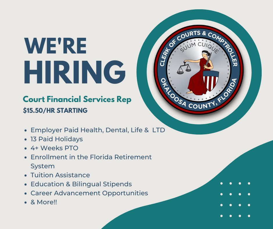 Okaloosa County Clerk of Circuit Court Comptroller on LinkedIn: The Okaloosa County Clerk of Circuit Court Comptroller on LinkedIn: The