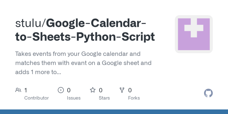 Stuart Lenox on LinkedIn: GitHub stulu/Google Calendar to Sheets Stuart Lenox on LinkedIn: GitHub stulu/Google Calendar to Sheets