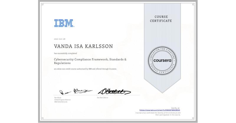 Vanda Isa Karlsson on LinkedIn: Completion Certificate for Vanda Isa Karlsson on LinkedIn: Completion Certificate for