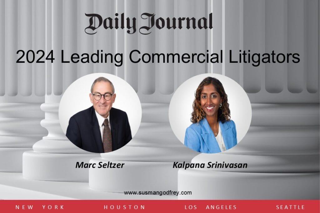 Susman Godfrey LLP on LinkedIn: Marc Seltzer and Kalpana Srinivasan ...