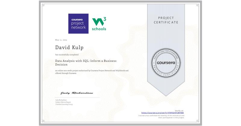 David James Kulp on LinkedIn: Completion Certificate for Data Analysis David James Kulp on LinkedIn: Completion Certificate for Data Analysis