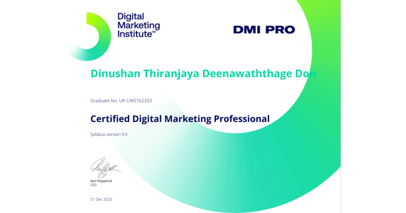 Dinushan Thiranjaya on LinkedIn: Certified Digital Marketing Dinushan Thiranjaya on LinkedIn: Certified Digital Marketing