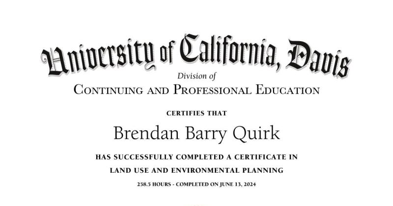 Brendan Quirk on LinkedIn: Just received my Land Use and Environmental Brendan Quirk on LinkedIn: Just received my Land Use and Environmental
