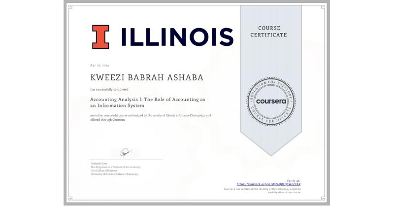 Kweezi Babrah Ashaba on LinkedIn: Completion Certificate for Accounting ...