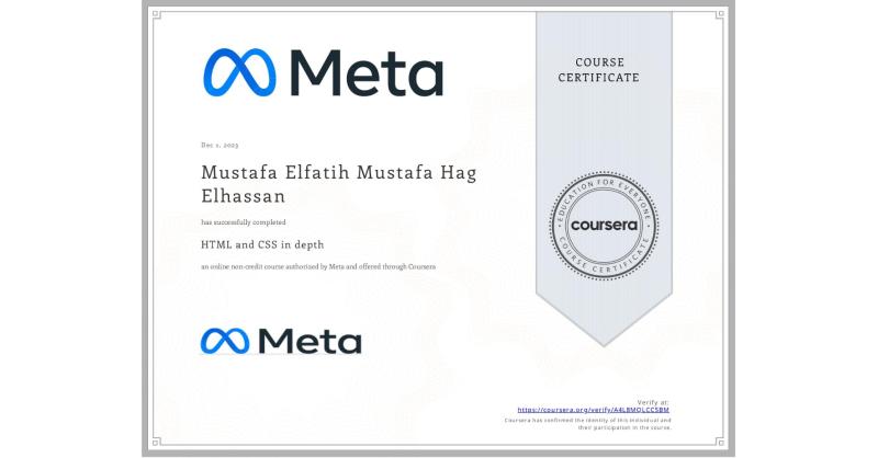 Mustafa Elfatih on LinkedIn: Completion Certificate for HTML and CSS in Mustafa Elfatih on LinkedIn: Completion Certificate for HTML and CSS in
