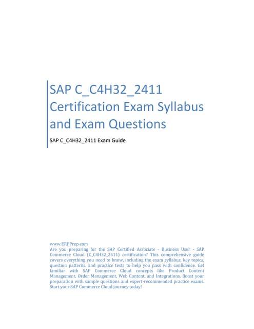 SAP C C4H32 2411 Certification Exam Syllabus and Exam Questions Seema SAP C C4H32 2411 Certification Exam Syllabus and Exam Questions Seema