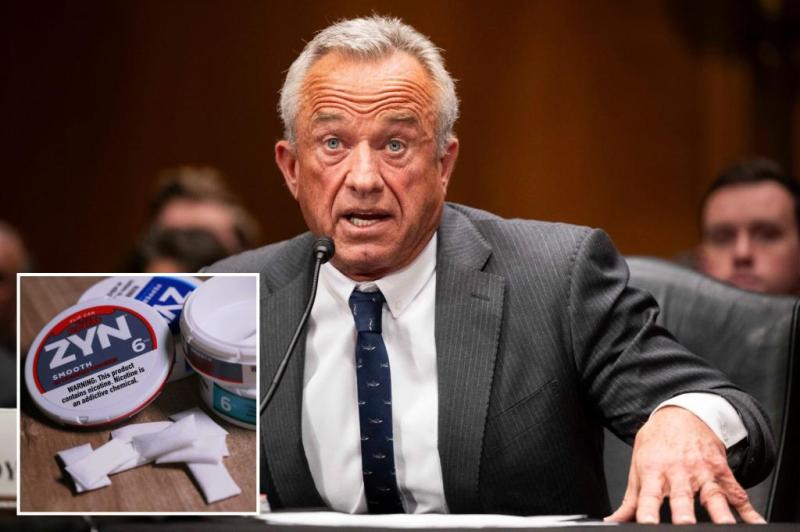 rfk jr tobacco pouch Stressed Jr. spotted in LA as 'affairs' scandal rocks his marriage RFK Jr.'s Make America Healthy