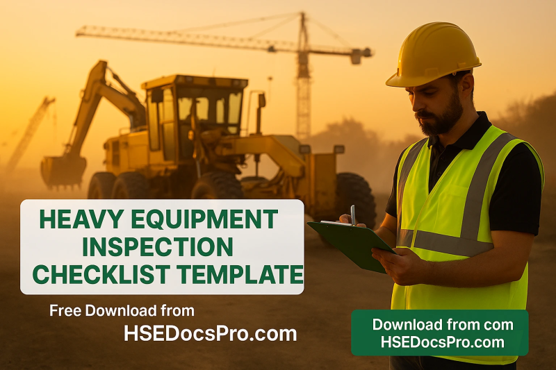 Heavy Equipment Inspection Checklist Template HSE Professionals Heavy Equipment Inspection Checklist Template HSE Professionals