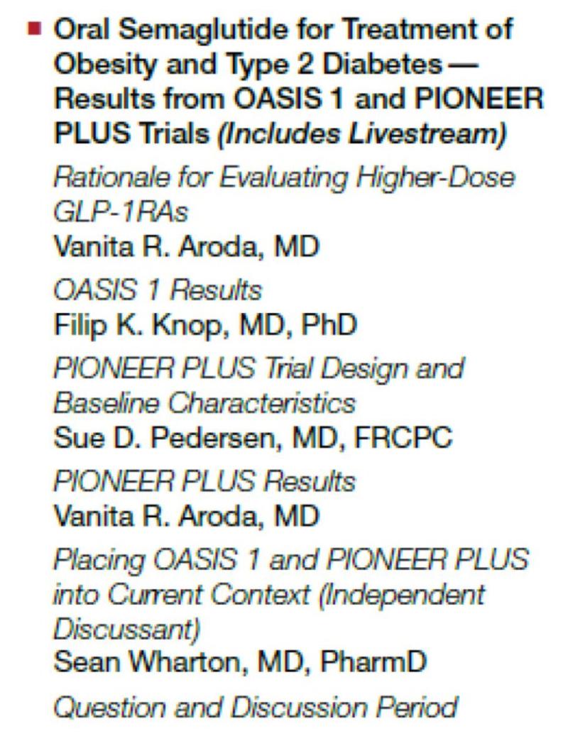oasis 1 semaglutide ECO 2026 Investigators present findings from OASIS