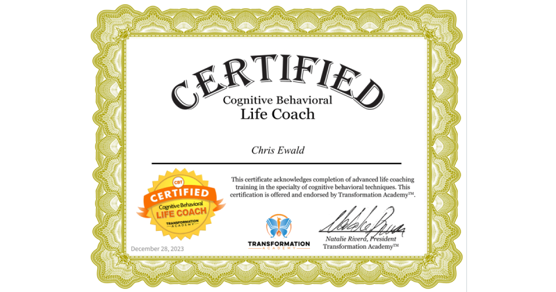 CBT Life Coach Certification • Chris Ewald • Transformation Academy CBT Life Coach Certification • Chris Ewald • Transformation Academy