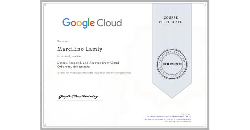Completion Certificate for Detect Respond and Recover from Cloud Completion Certificate for Detect Respond and Recover from Cloud