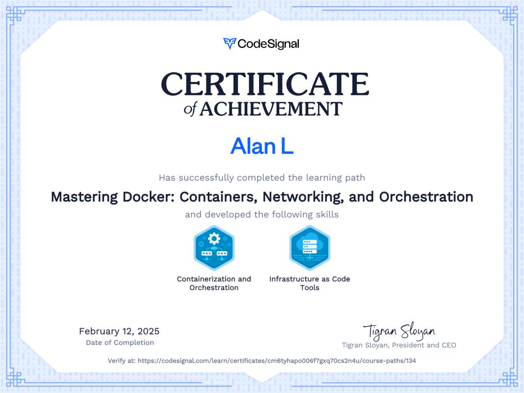 Path certificate for Mastering Docker: Containers Networking and Path certificate for Mastering Docker: Containers Networking and