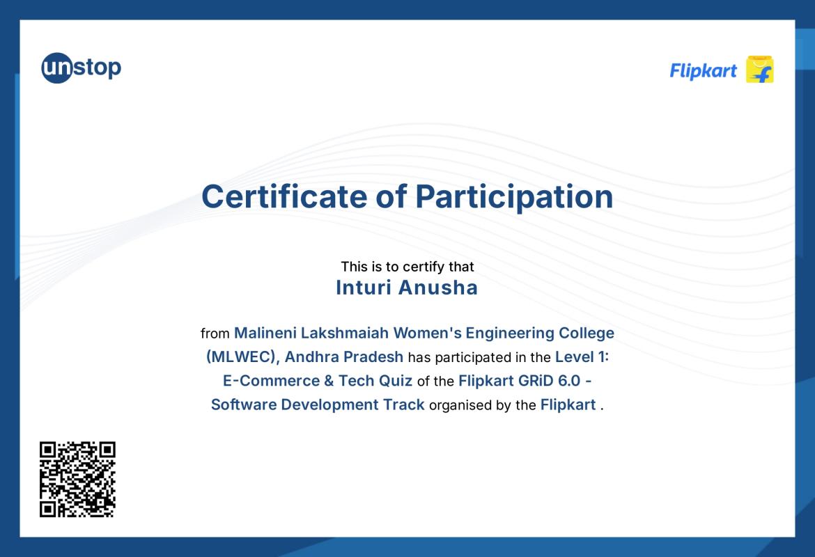 Anusha Inturi on LinkedIn: Iam happy to share that I #39 ve obtained a new Anusha Inturi on LinkedIn: Iam happy to share that I #39 ve obtained a new