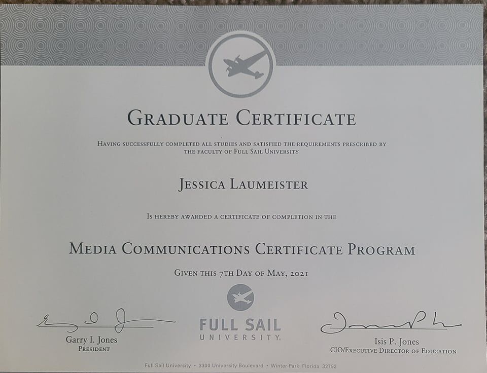 Jessica Laumeister on LinkedIn: I finally received my certificate from Jessica Laumeister on LinkedIn: I finally received my certificate from