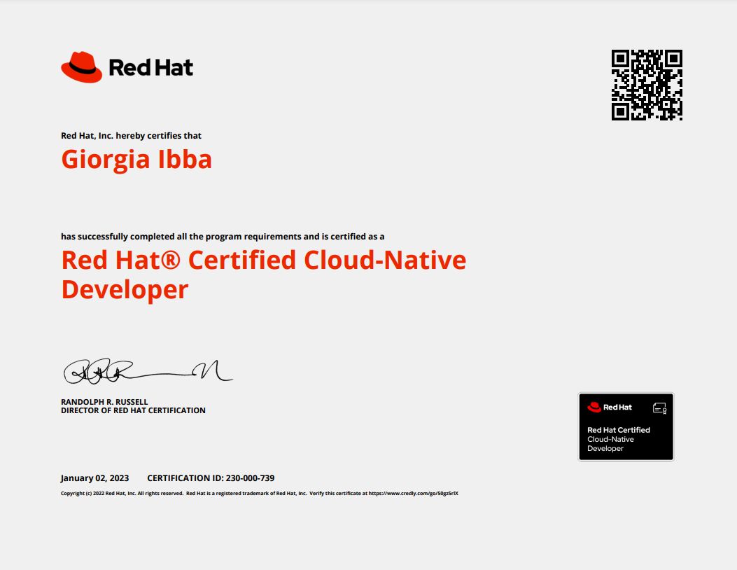 Giorgia Ibba on LinkedIn: #accenture #certification #redhat Giorgia Ibba on LinkedIn: #accenture #certification #redhat