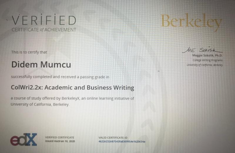 DİDEM MUMCU on LinkedIn: University of California Berkeley DİDEM MUMCU on LinkedIn: University of California Berkeley
