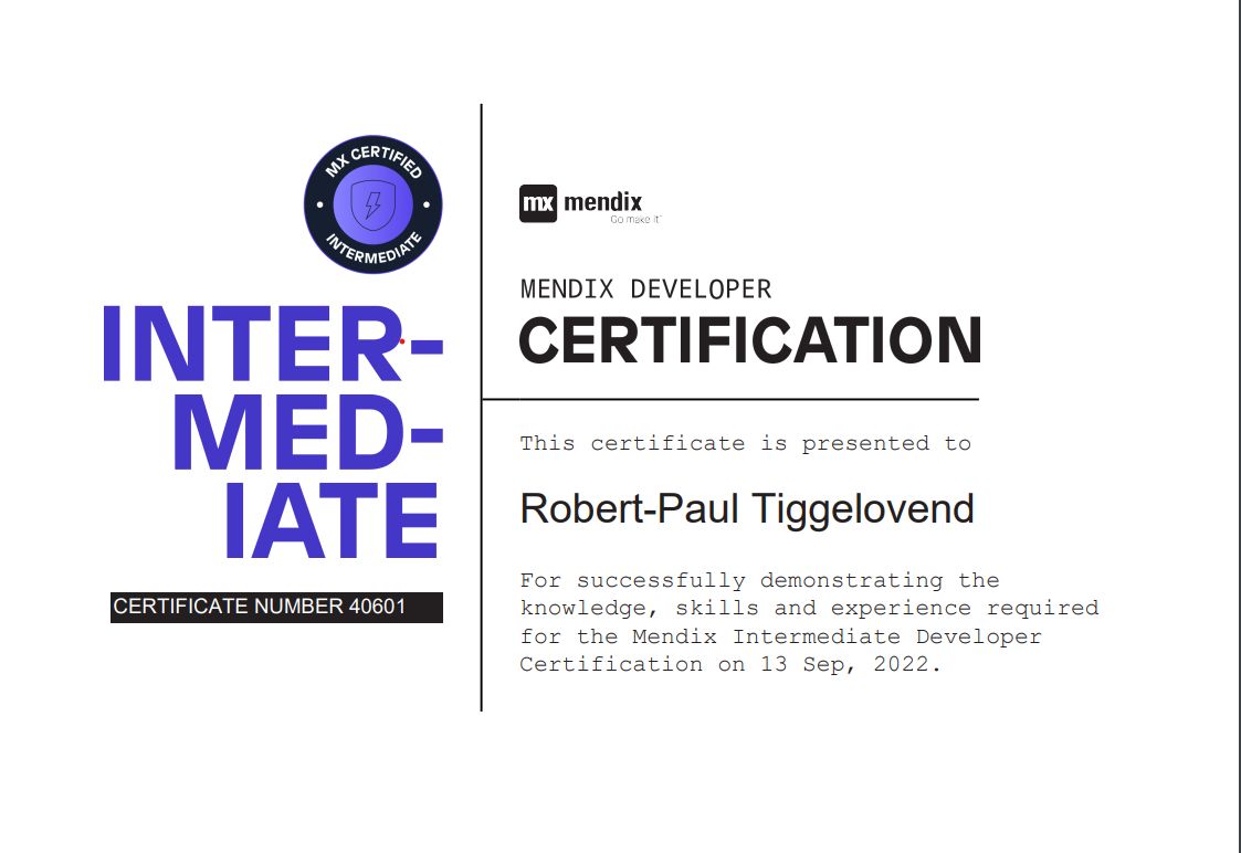 Robert Paul Tiggelovend on LinkedIn: Intermediate certificate in the Robert Paul Tiggelovend on LinkedIn: Intermediate certificate in the