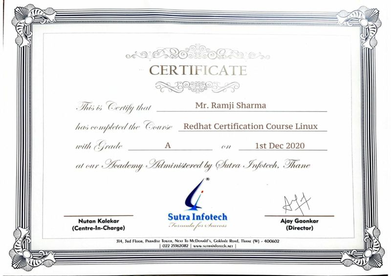 Ramji Sharma on LinkedIn: Redhat Certification Course Linux Ramji Sharma on LinkedIn: Redhat Certification Course Linux