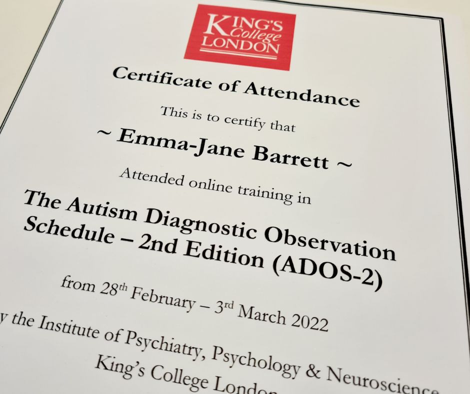 It s official and here s my ADOS Certification from King #39 s College It s official and here s my ADOS Certification from King #39 s College