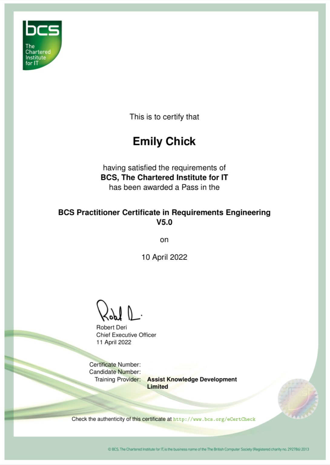 Emilyon LinkedIn: BCS Practitioner Certificate in Requirements Emilyon LinkedIn: BCS Practitioner Certificate in Requirements
