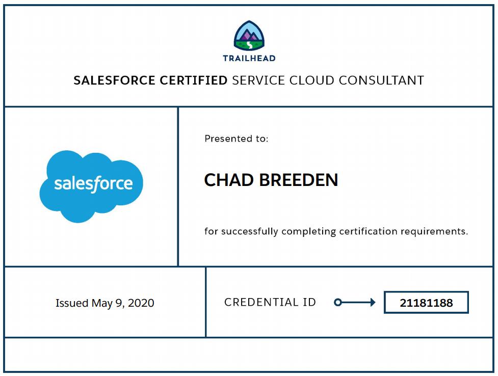 Chad Breeden on LinkedIn: Excited to have passed my Service Cloud Chad Breeden on LinkedIn: Excited to have passed my Service Cloud