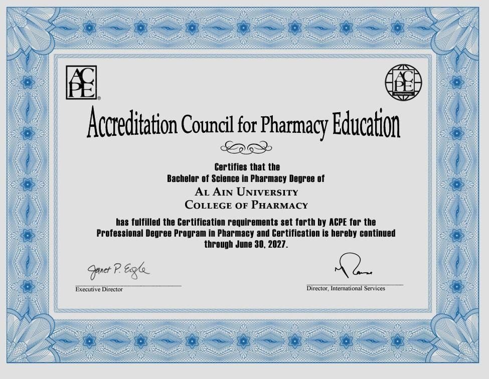 Mohammad Ghattas on LinkedIn: #alainuniversity #pharmacy #acpe # Mohammad Ghattas on LinkedIn: #alainuniversity #pharmacy #acpe #
