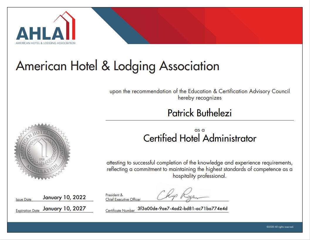 Patrick Buthelezi (CHA) on LinkedIn: Received my Official Certified Patrick Buthelezi (CHA) on LinkedIn: Received my Official Certified