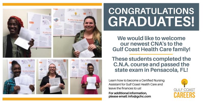 Gulf Coast Health Care on LinkedIn: 5 Pensacola CNA students became our Gulf Coast Health Care on LinkedIn: 5 Pensacola CNA students became our
