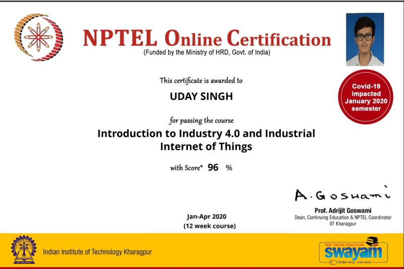 Uday Singh on LinkedIn: My NPTEL India score certification Indian Uday Singh on LinkedIn: My NPTEL India score certification Indian