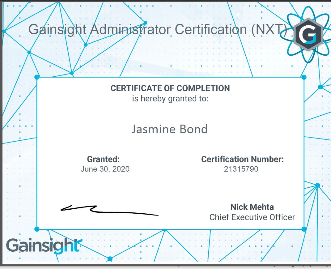 Jasmine Carnell on LinkedIn: Happy to announce I passed my Gainsight Jasmine Carnell on LinkedIn: Happy to announce I passed my Gainsight