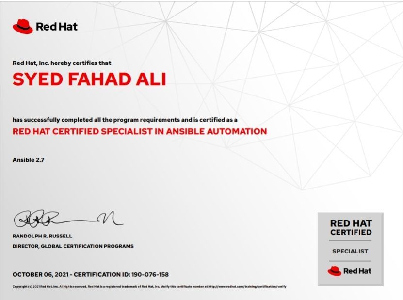 Syed Fahad Ali on LinkedIn: another certification added in path towards Syed Fahad Ali on LinkedIn: another certification added in path towards