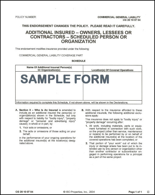 Why You Have To Obtain Additional Insured Endorsements from Your Why You Have To Obtain Additional Insured Endorsements from Your