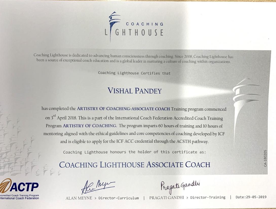 Received my Associate Coach certification today 😇 Vishal P 42 comments Received my Associate Coach certification today 😇 Vishal P 42 comments