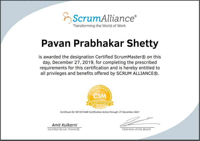 Pavan Shetty on LinkedIn: #agile #scrummaster #certification Pavan Shetty on LinkedIn: #agile #scrummaster #certification