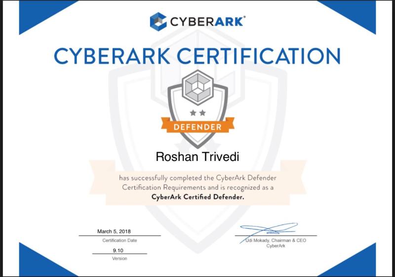 One more Certification done Roshan Trivedi CIAM One more Certification done Roshan Trivedi CIAM