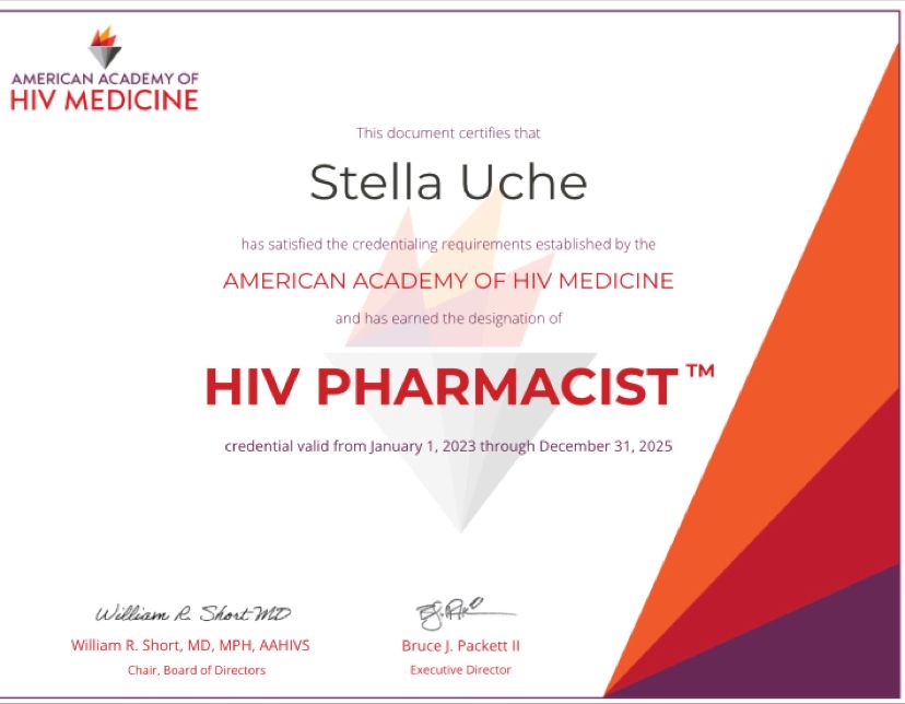 Stella Uche PharmD BCMTMS AAHIVP on LinkedIn: Celebrating passing Stella Uche PharmD BCMTMS AAHIVP on LinkedIn: Celebrating passing