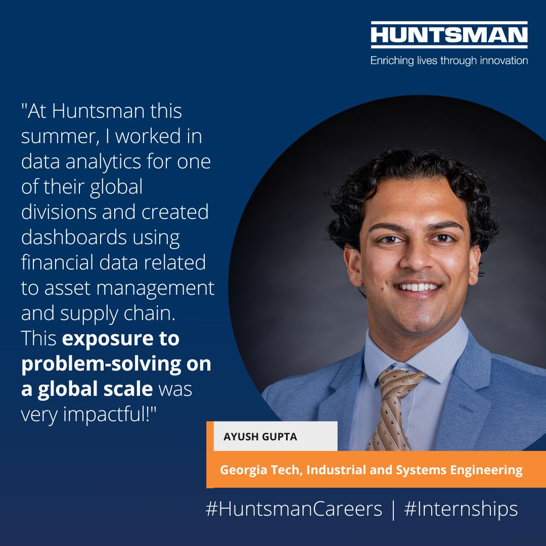 Ayush Gupta on LinkedIn: My Huntsman Corporation internship will help Ayush Gupta on LinkedIn: My Huntsman Corporation internship will help